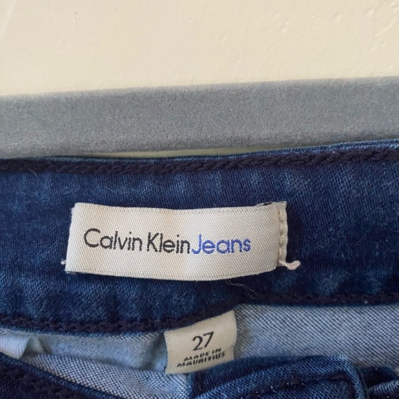 CALVIN KLEIN JEANS DENIM COTTON BUTTON FRON 
T MINI SKIRT 27 - Picture 2 of 5
